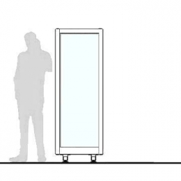 Pannello divisorio ALA "vetroplastico" dotato di coppia piedi AAP02 - cm 65x180h