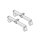 Piede stabilizzatore ALA dritto - cm 45x5h (coppia)- cm 45. con ruote pivottanti