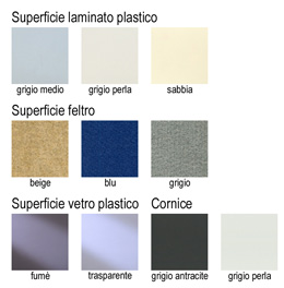 Colori e finiture del pannello Clipper