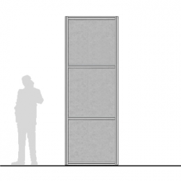 Pannello divisorio MACRO "feltro" con doppia traversa - cm 100x300h