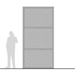 Pannello divisorio MACRO "feltro" con doppia traversa - cm 150x300h