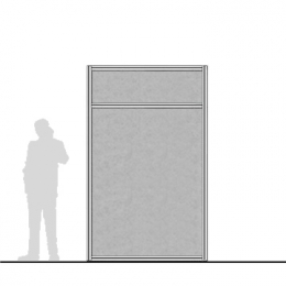 Pannello divisorio MACRO "feltro" con traversa - cm 150x250h