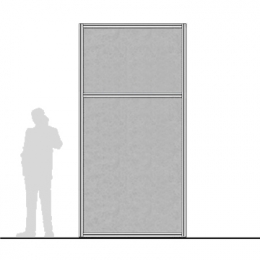 Pannello divisorio MACRO "feltro" con traversa - cm 150x300h