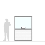 Pannello divisorio MACRO finestrato "laminato" - cm 150x200h con fessura passacarte cm.30x8h