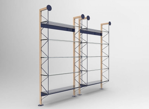 LIBRERIA A PARETE STRATOS DUE MODULI