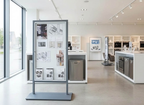 Bacheca espositiva su ruote  LINEA SIDEROS