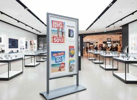 Bacheca espositiva su ruote  LINEA SIDEROS