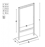 Bacheca autoportante con struttura in metallo
