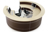 MD-BAN300 richiedi preventivo Banco reception circolare con struttura metallica.