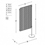 Pannello espositivo EXPO' "griglia aggiuntiva" con base tonda.MD-EXG10T1