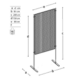 Pannello espositivo EXPO'  "griglia metallica" con basi diritte.MD-EXGD2