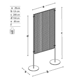 Pannello espositivo EXPO'  "griglia metallica" con basi tonde MD-EXGT2