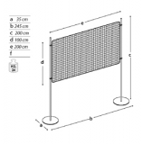 Pannello espositivo EXPO'  "griglia metallica con basi tonde.MD-EXG20T2