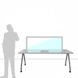 MD-SFO14.06A richiedi preventivo Schermo divisorio MACRO FRONT OFFICE - cm 140x60h con fessura passacarte cm 30x8h