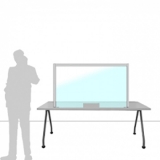 MD-SFO14.08A richiedi preventivo Schermo divisorio MACRO FRONT OFFICE - cm 140x80h con fessura passacarte cm 30x8h