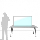 MD-SFO14.08B richiedi preventivo Schermo divisorio MACRO FRONT OFFICE - cm 140x80h con lastra sollevata cm 4