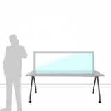 MD-SFO16.06B richiedi preventivo Schermo divisorio MACRO FRONT OFFICE - cm 160x60h con lastra sollevata cm 4