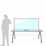 MD-SFO16.08A richiedi preventivo Schermo divisorio MACRO FRONT OFFICE - cm 160x80h con fessura passacarte