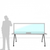 MD-SFO18.06A richiedi preventivo Schermo divisorio MACRO FRONT OFFICE - cm 180x60h con fessura passacarte cm 30x8h