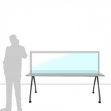 MD-SFO18.06B richiedi preventivo Schermo divisorio MACRO FRONT OFFICE - cm 180x60h con lastra sollevata cm 4