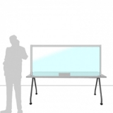 MD-SFO18.08A richiedi preventivo Schermo divisorio MACRO FRONT OFFICE - cm 180x80h con fessura passacarte cm 30x8h