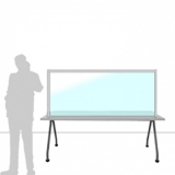 MD-SFO18.08B richiedi preventivo Schermo divisorio MACRO FRONT OFFICE - cm 180x80h con lastra sollevata cm 4