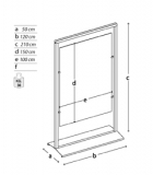 Pann.espositivo SIDEROS' "lastra in metacrilato a tasca" cavetti e morsetti.MD-PN12MT