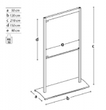 Pannello informativo ed autoportante BACHECA, struttura in metallo.
