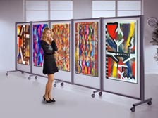 Pannello espositivo su ruote ALA ROLLER - Mostre permanenti ed itineranti Pannello espositivo su ruote ALA ROLLER