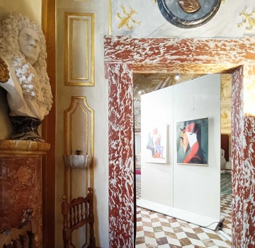 Parete espositiva autoportante modulare e bifacciale per pinacoteche e gallerie d'arte della LINEA OSTENDO foto produzione