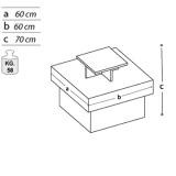 Pedana espositiva linea SIDEROS cm 60x60x70h.