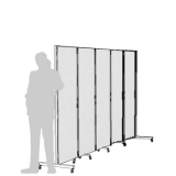 Sistema espositivo su ruote modulare e bifacciale 5 pannelli Clipper Roller.MD