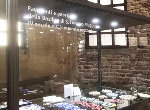 Vetrine espositive per musei della linea Argurion Mostra Basilica San Lorenzo Maggiore