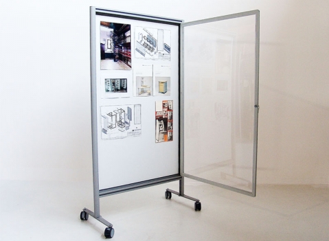 Bacheca autoportanti su ruote della linea ALA MAGNETICO