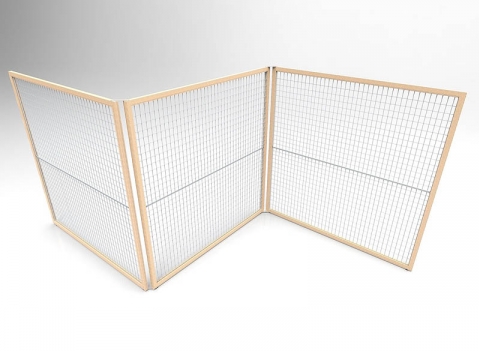 Pannello griglia con telaio in legno