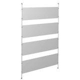 Pannello espositivo WIRE  a parete con barre verticali e lastre composite MD-BA10W