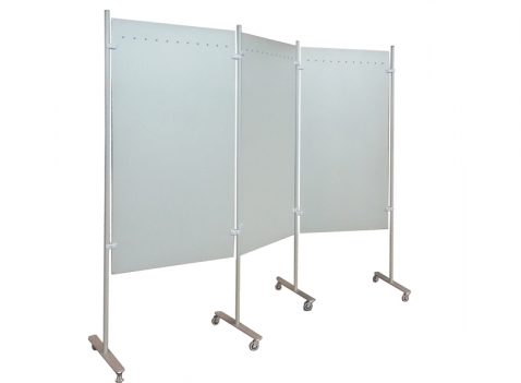 Composizione su ruote Expo pannelli in lamiera punzonata